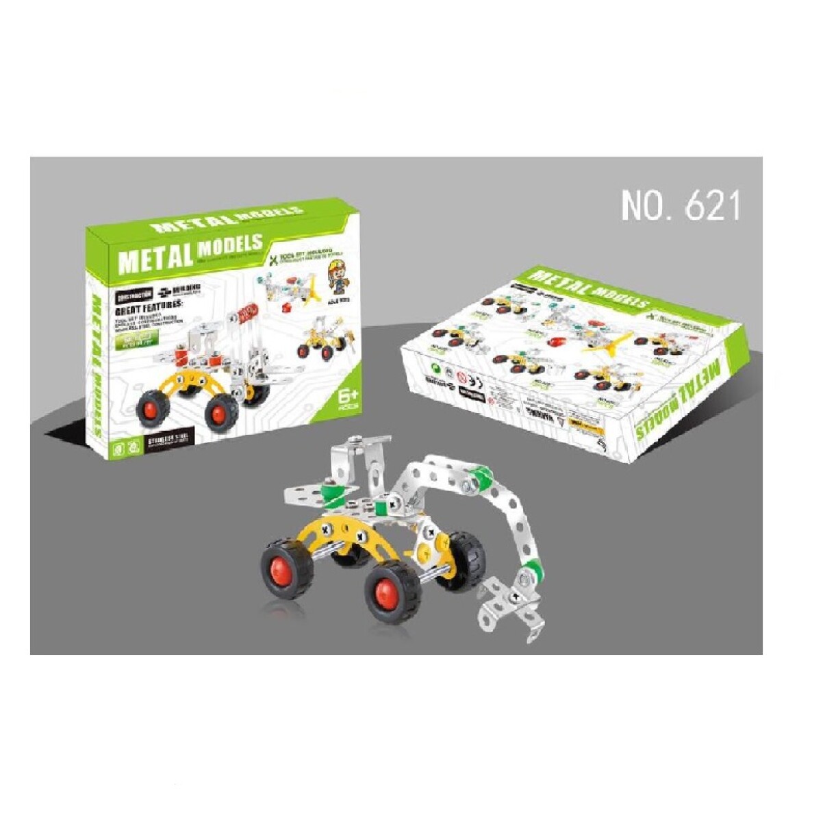 Bloques de Construcción Metal Simil Mecano Tractor 72 Pzs 