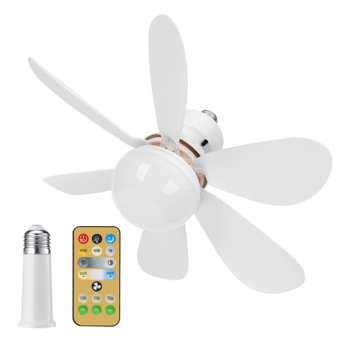 Ventilador Techo Lampara Luz Led 30W Control Remoto 6 Aspas Variante Color Blanco