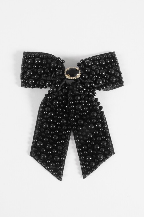 Broche moña party negro