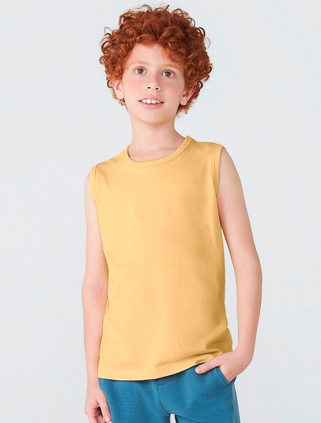 MUSCULOSA INFANTIL UNISSEX BÁSICA AMARILLO