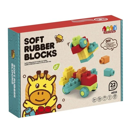 Bloques de Construcción de Goma Blanda 22 Piezas Multicolor