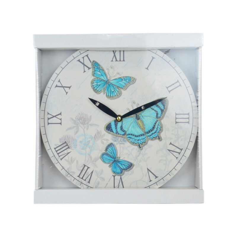 Reloj de pared mdf D28,8x3,5 cm MARIPOSAS