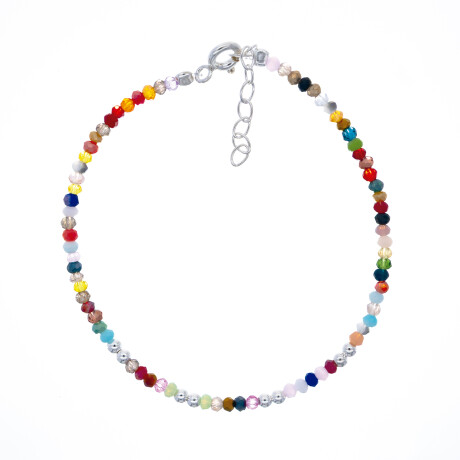 Pulsera con cuentas de acrílico y plata 925. Pulsera con cuentas de acrílico y plata 925.