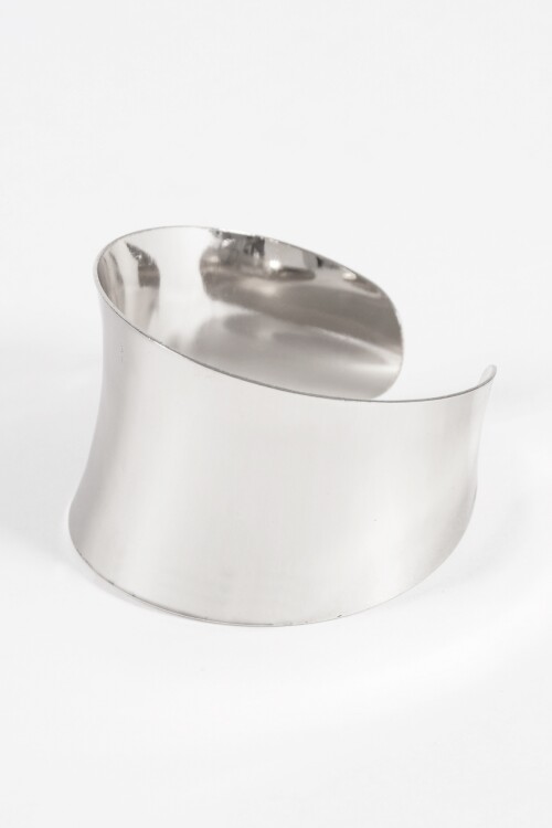 Pulsera cuff texture plateado