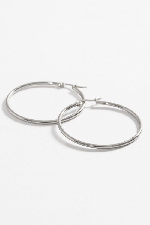 Aros acero extra large plateado
