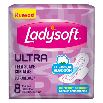 Toallas Femeninas Ladysoft Delgadas Tela Suave 8 Uds. Toallas Femeninas Ladysoft Delgadas Tela Suave 8 Uds.