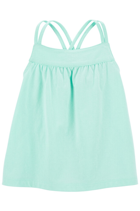 Musculosa con tiras cruzadas. Talles 6-24M Sin color