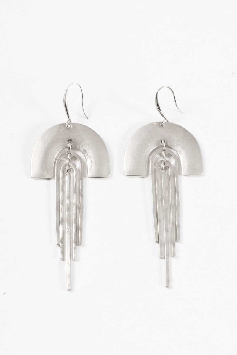 Caravanas arco plateado