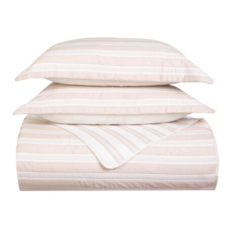 SET CUBRECAMA 1 1/2 PLAZA ALGODON-Y-POLIESTER NATURAL-BEIGE MATRESS ARENA