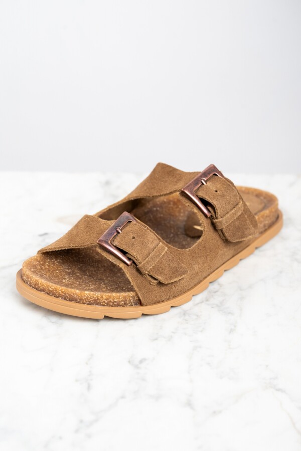 Sandalia Gamuza Camel