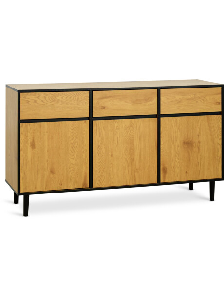 Aparador ODENSE 3 puertas 3 cajones roble/neg Aparador ODENSE 3 puertas 3 cajones roble/neg