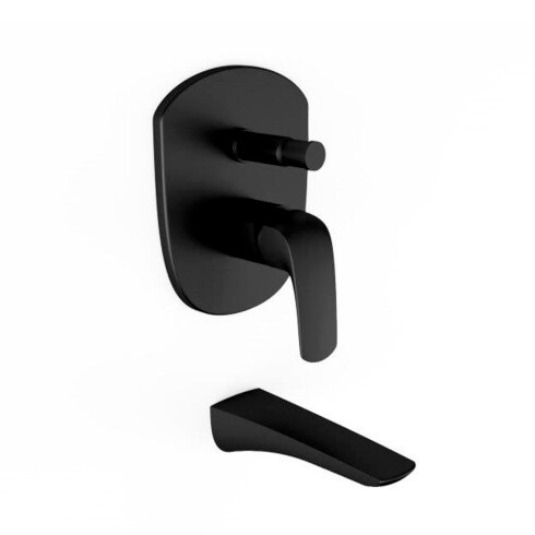 Griferia De Ducha De Empotrar Linea Epuyen Fv. Monocomando Negro Mate Complementar Con Fv-Base-Universal 000