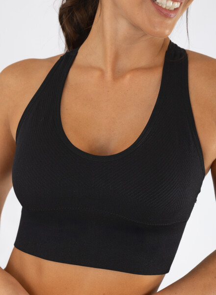 Top deportivo sin costura Negro