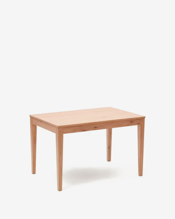 Mesa extensible Yain de chapa y madera maciza de roble 120 (180) x 80 cm