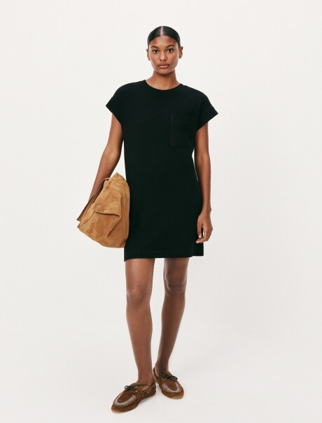 VESTIDO BÁSICO CON TEXTURA NEGRO