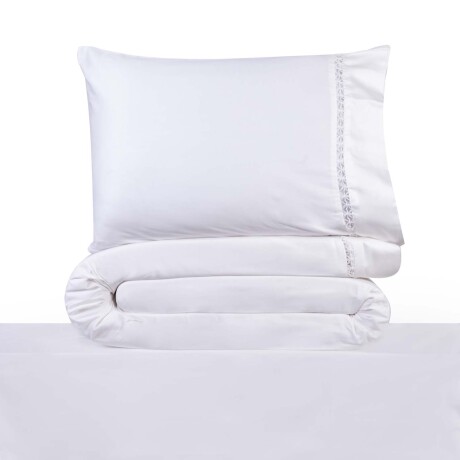 JUEGO DE SÁBANAS 2 PLAZAS ALGODON BLANCO FLORAL LACE 200H