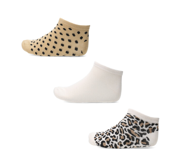 Medias Miss Carol trainer pack x3 beige Beige