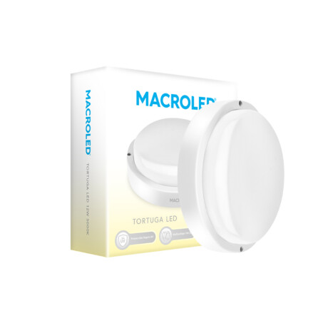 Tortuga LED Redonda Blanca IP54 Macroled Cálido 12W