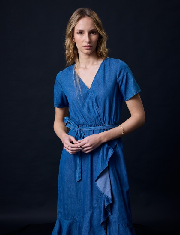 Vestido Tencel Det Lazo JEAN