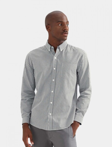 CAMISA MODELO SLIM A CUADRILLÉ CELESTE