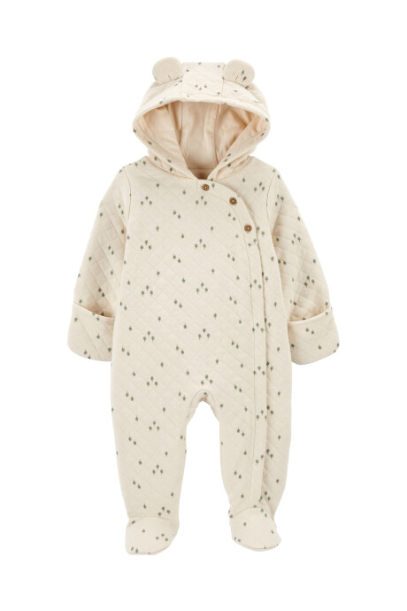 Astronauta de algodón capitoneado, diseño árboles Sin color