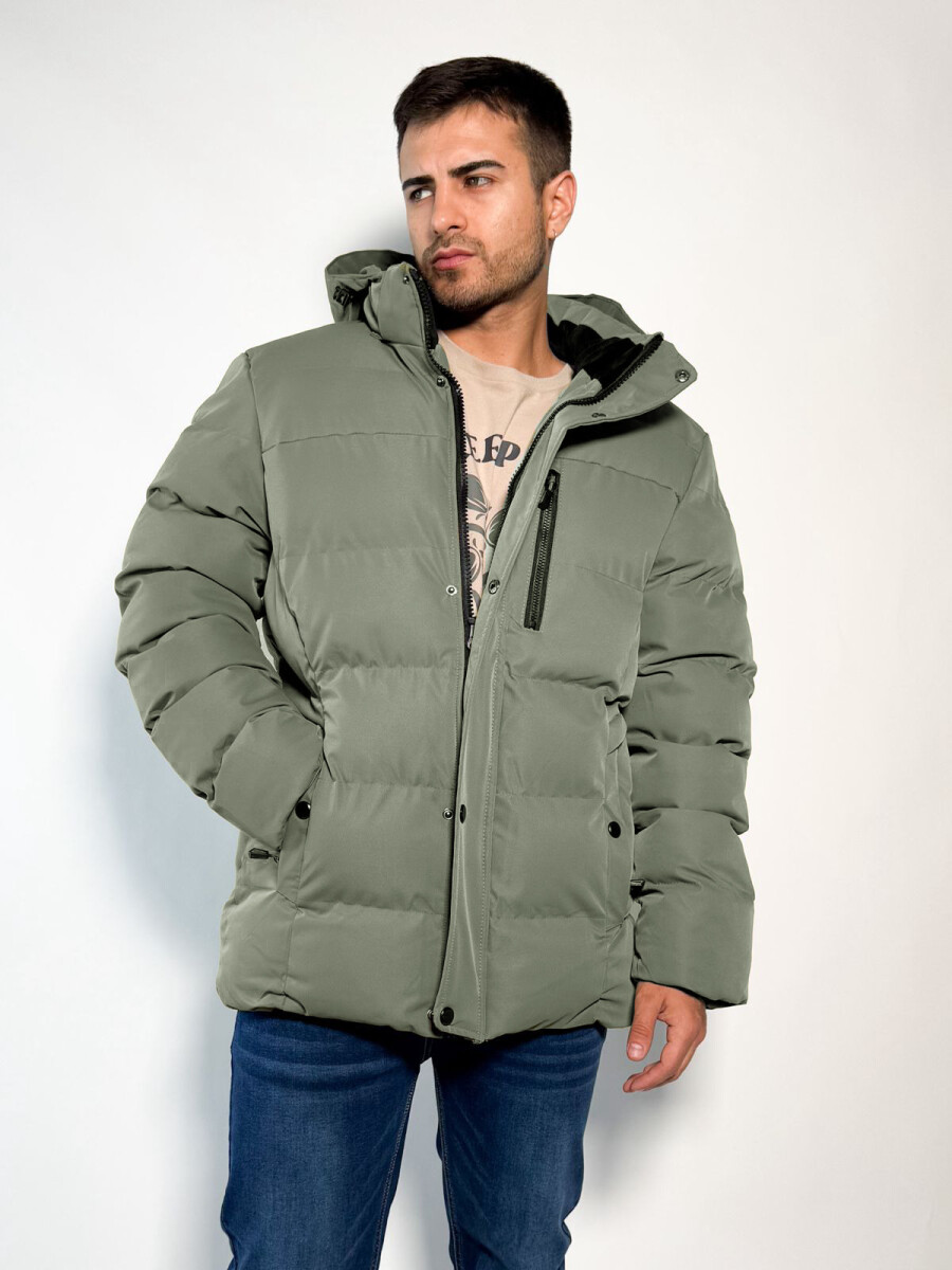 Parka abrigada con capucha desmontable Simba - Oliva 