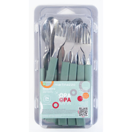 Juego de cubiertos verde x24 Juego de cubiertos verde x24