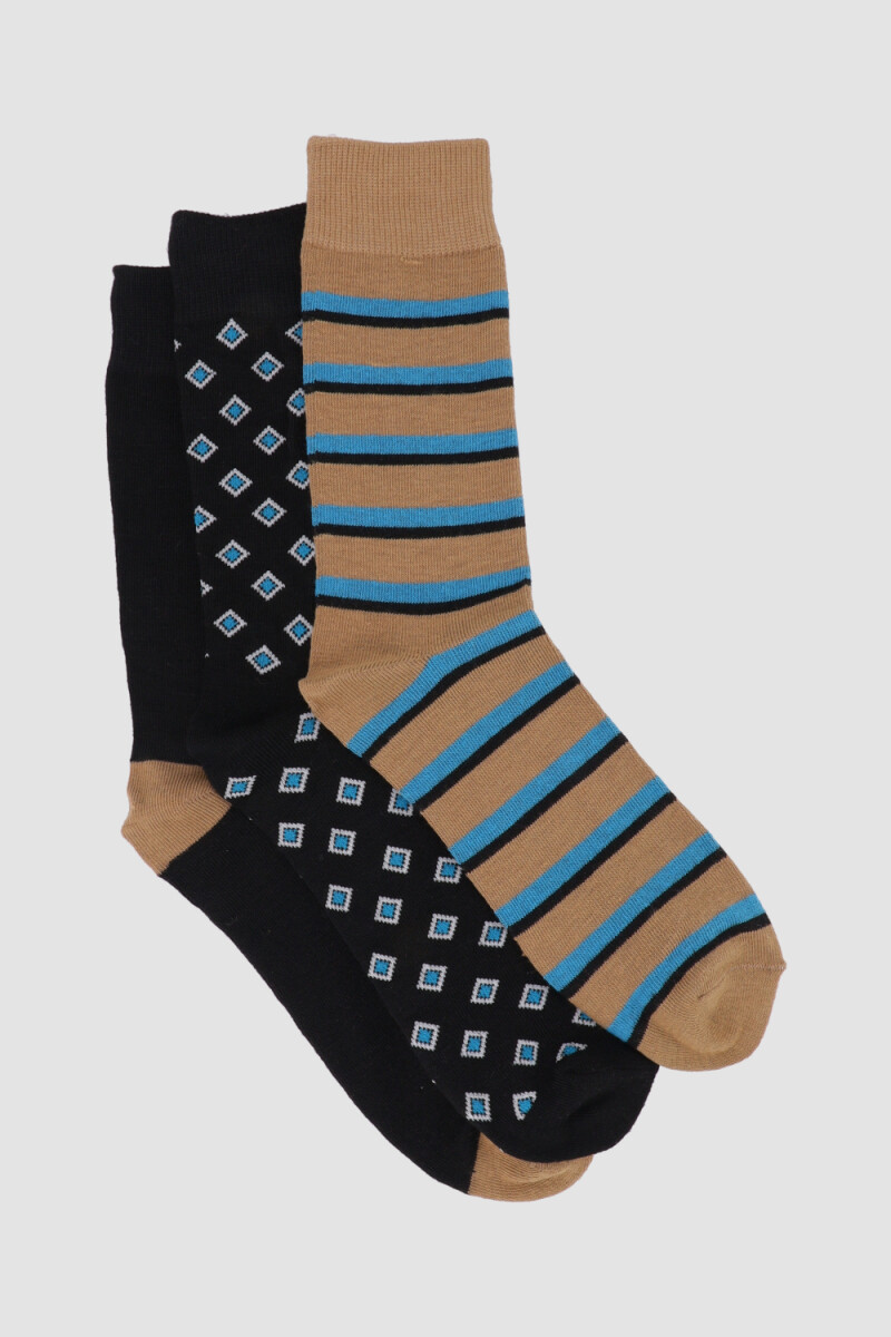 Pack x3 medias media caña diseño - Variante 26 