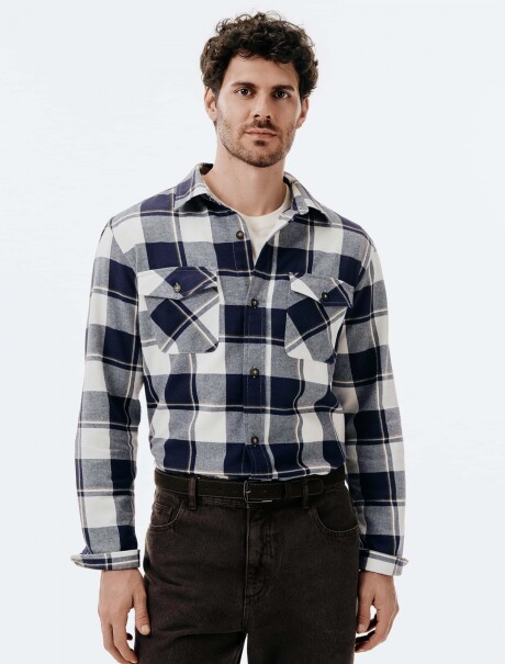 CAMISA MANGA LARGA DE RAYAS AZUL