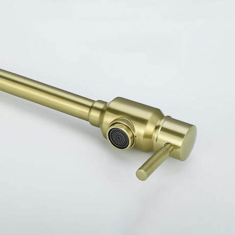 Griferia Mesadas Llena Ollas Monocomando Industrial Oro Mate Solo Agua Fria 000