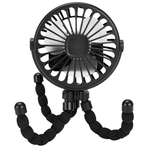 Ventilador Portatil Recargable Tripode Escritorio Mesa 3 Vel Variante Color Negro