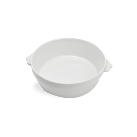 Consome de ceramica blanca hondo con asas Consome de ceramica blanca hondo con asas