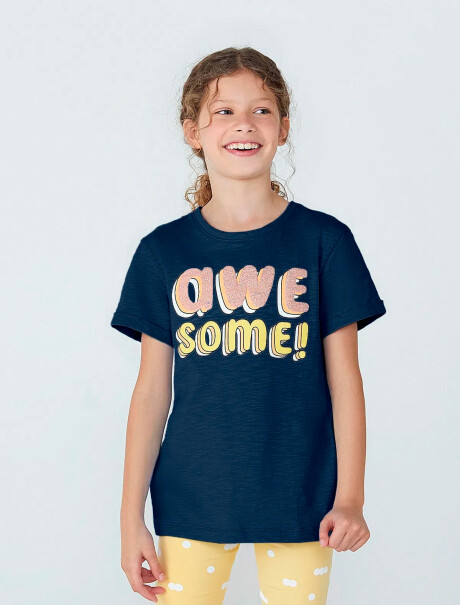 CAMISETA INFANTIL CON ESTAMPADA AZUL