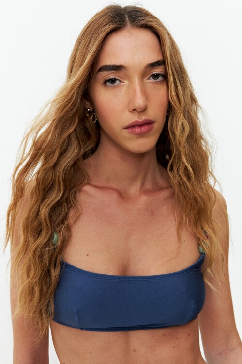 Bikini beads top azul