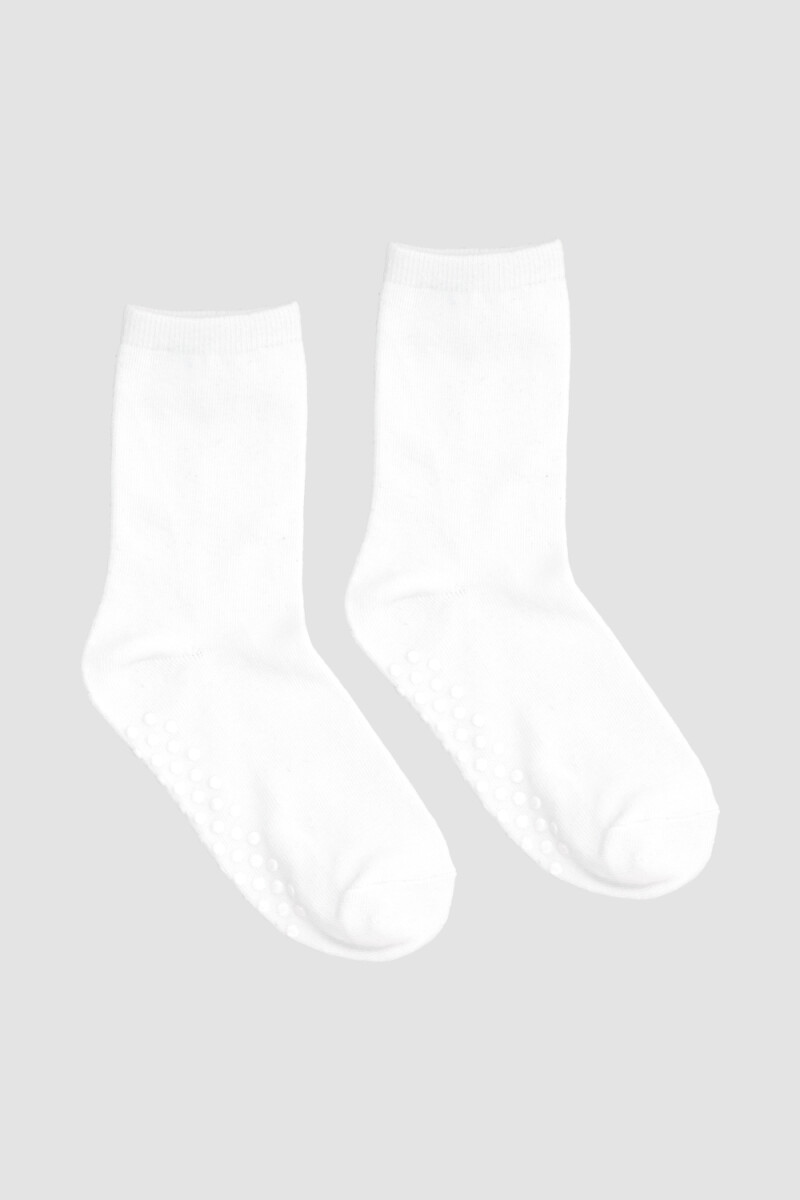Medias lisas con antideslizante Blanco