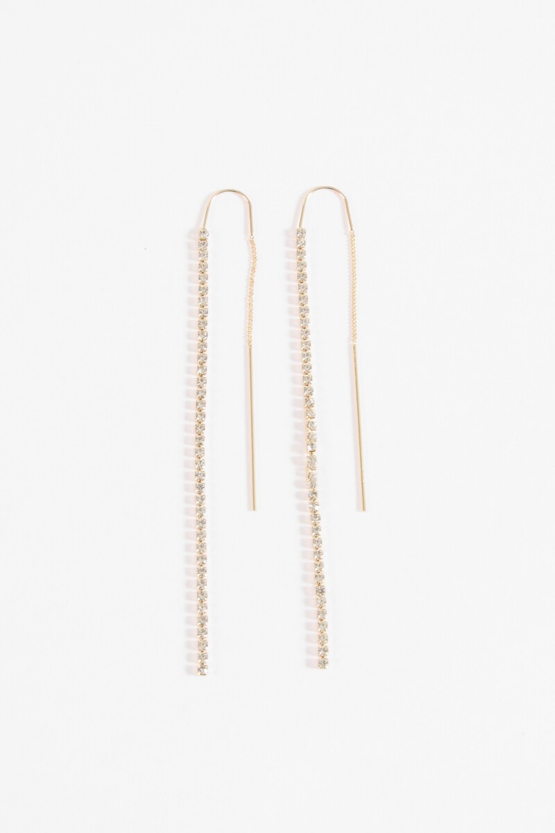 Caravanas largas party strass dorado