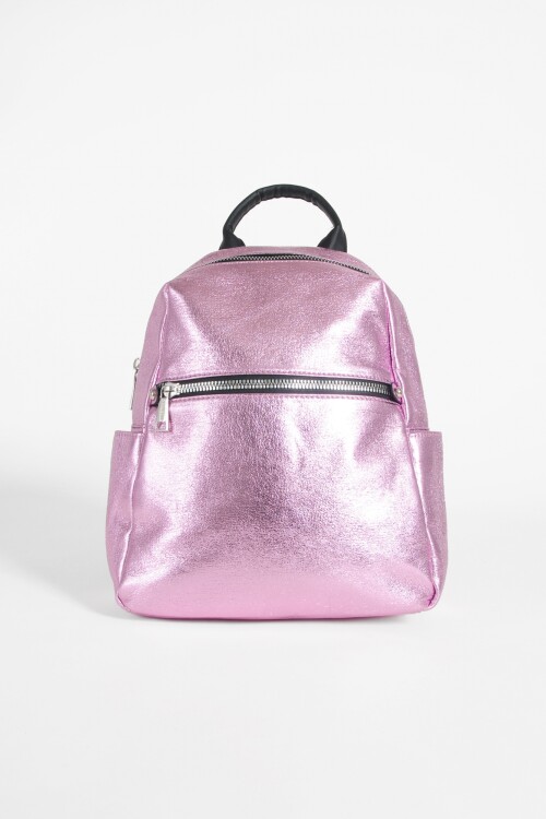 Mochila metalizada rosa