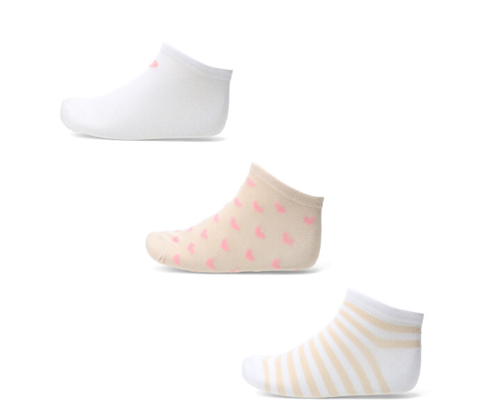 Medias Miss Carol trainer pack x3 white Blanco - Beige