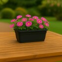 MACETA JARDINERA RECTANGULAR 8LTS 45X16X12CM NEGRO