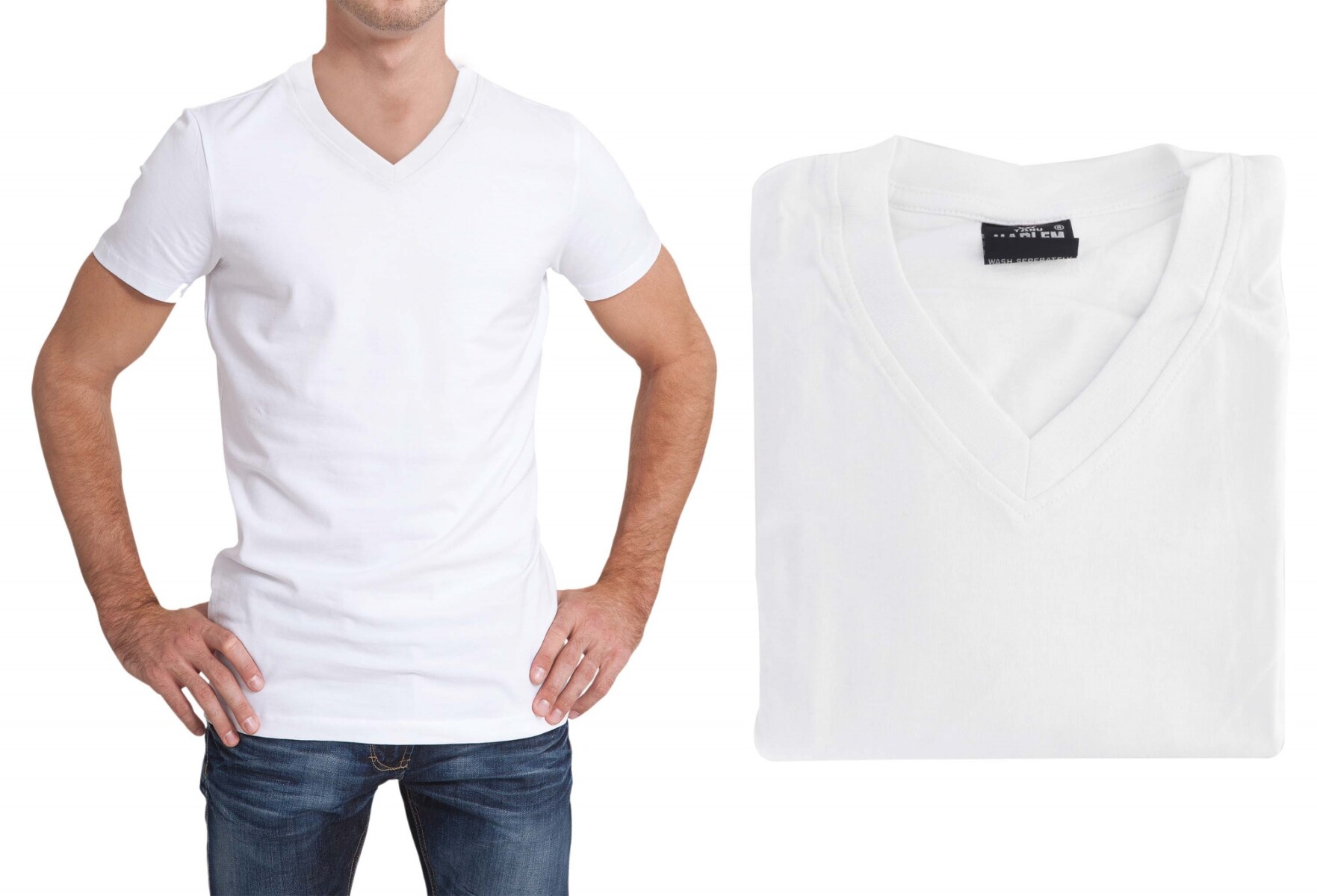 CAMISETA REMERA BLANCA ESCOTE V 