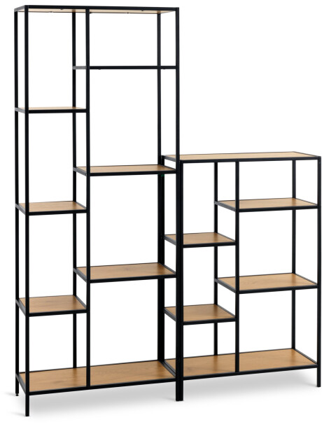 Estantería TRAPPEDAL 5 estantes roble/negro Estantería TRAPPEDAL 5 estantes roble/negro