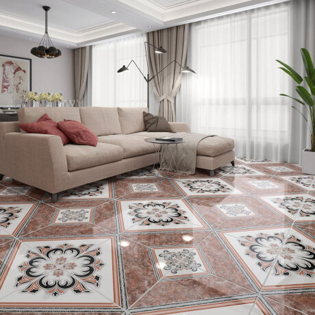 Ceramica Marron Geometrica Brillo Liso 45X45Cm Piso GAMAS DE MARRON
