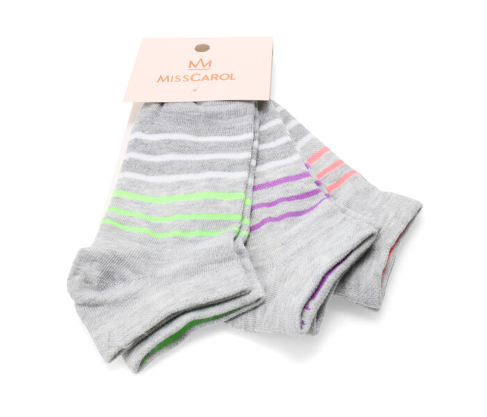 Medias Miss Carol Media Neon pack X3 Gris Fluo