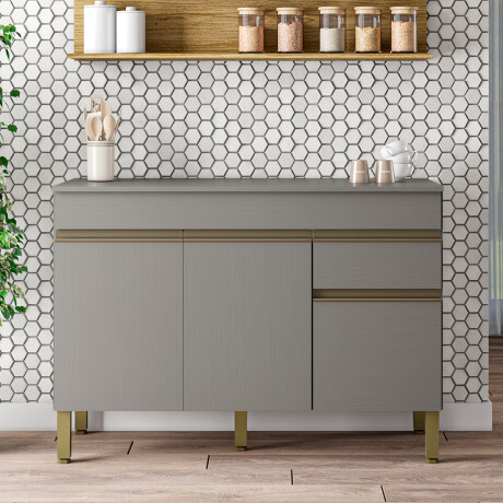 Modulo Bajo Mesada Sin Tapa Tres Puertas De 120 cms. GRIS