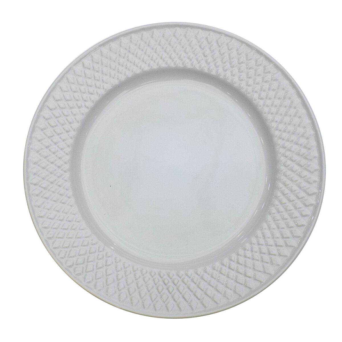 PLATO DE MESA 28CM BLANCO RELIEVE DIAMANTE 