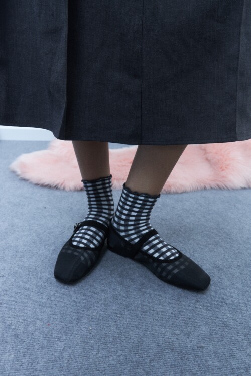 Balerina transparente negro