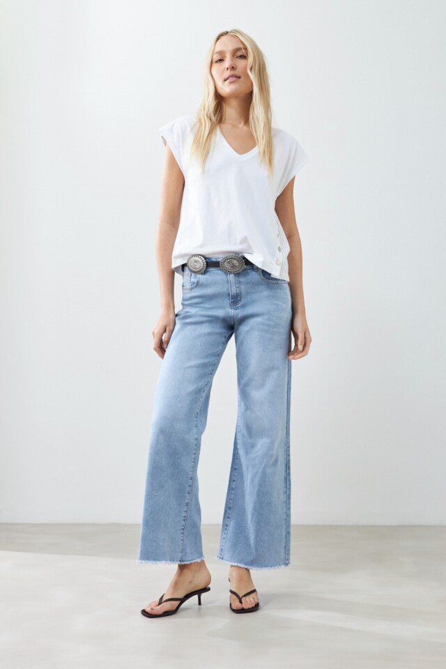 Jean wide leg Sil jean claro