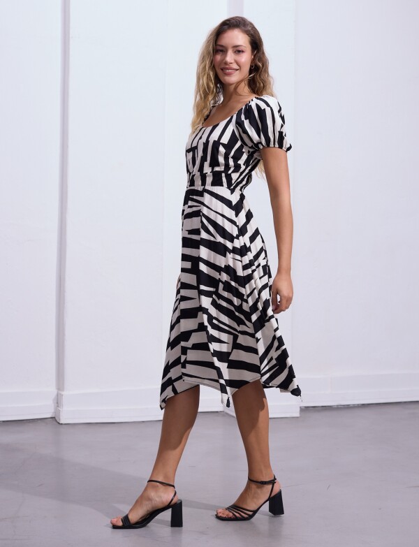 Vestido Printed NEGRO/CRUDO