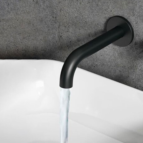 Griferia Lavatorio Pared En Laton Negro Mate - Serie Alassio Ii 000