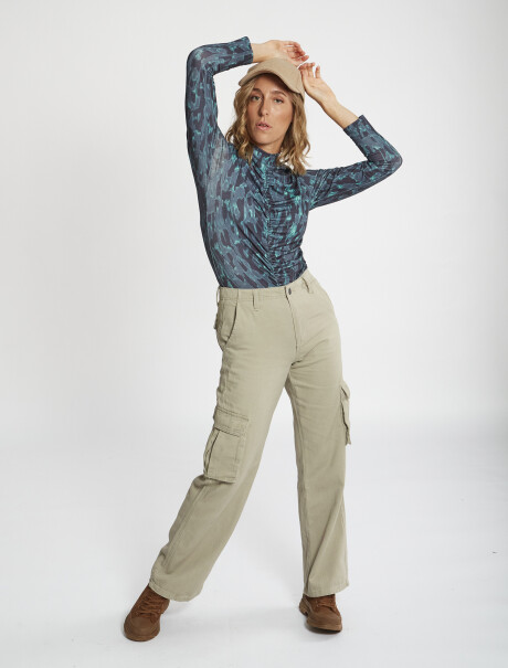 Pantalon cargo beige